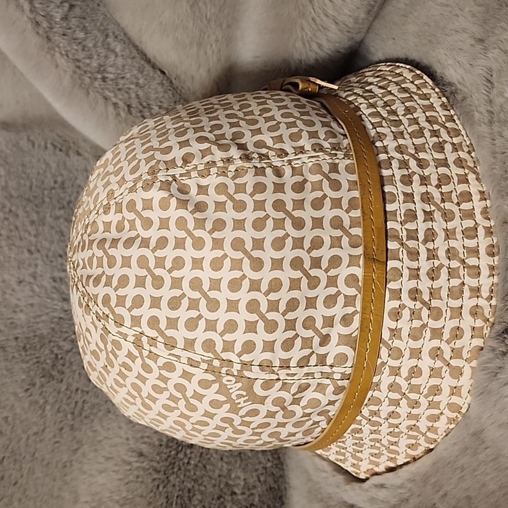 Coach Beige Patterned Women's Hat - Picture 3 of 8